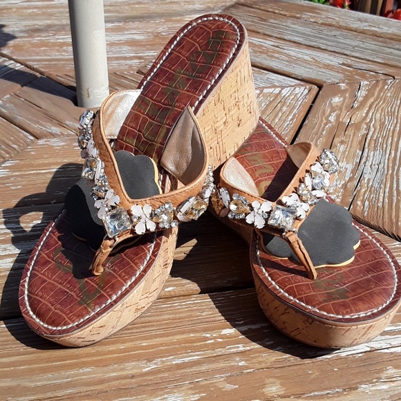 Sam Edelman Randi Wedge Flip Flops 6.5 - Picture 3 of 4